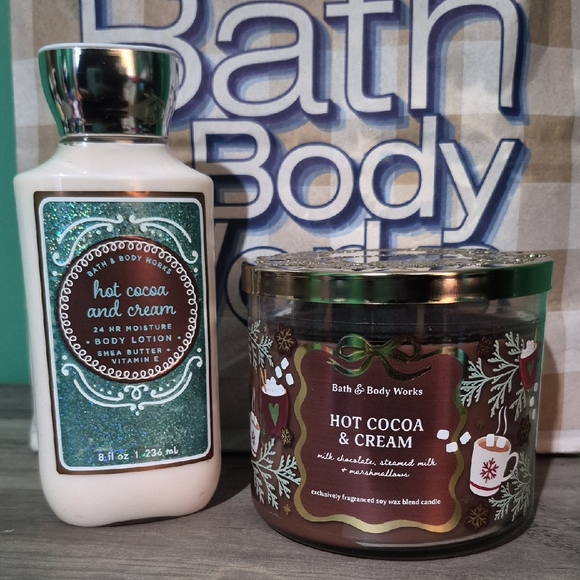 Bath & Body Works Other - Bath & Body Works Hot Cocoa & Cream Lotion and Candle Set
